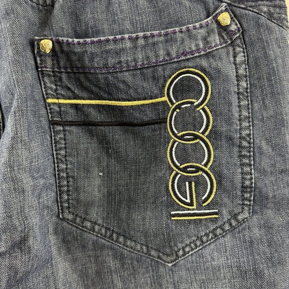 Coogi Jeans Mens 42x35 Blue Baggy Denim Embroidered Pockets Hip Hop Rap Y2K - Picture 12 of 16